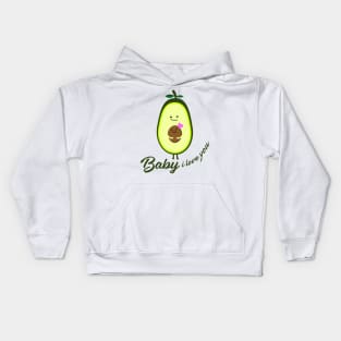 Avocado with baby Kids Hoodie